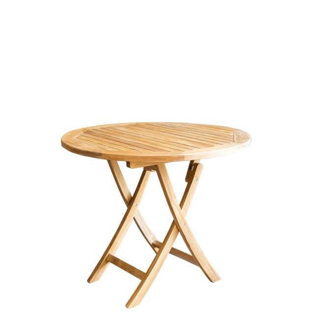 Runder Gartentisch aus Teakholz (Durchmesser 90 cm)